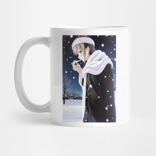 Girl outside in winter Mug